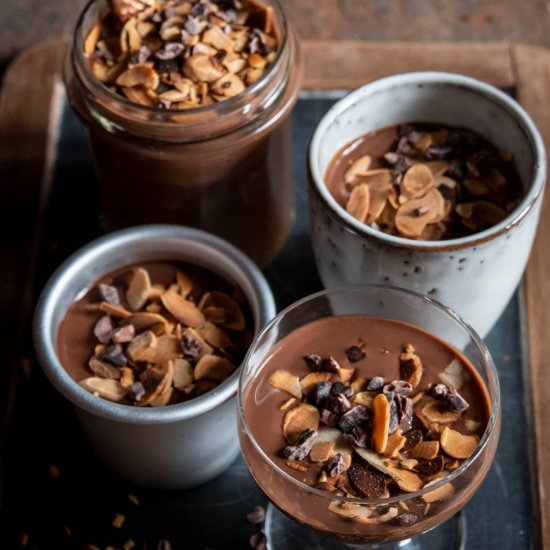 Dark Chocolate Pots and Almond Milk