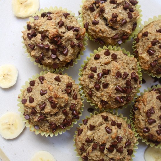 Vegan Banana Chocolate Chip Muffins