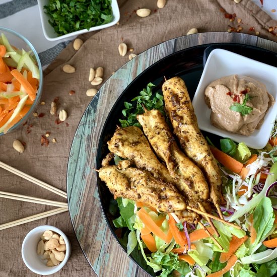 Chicken Satays with Peanut Sauce