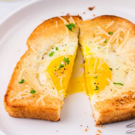 parmesan eggs in a hole!