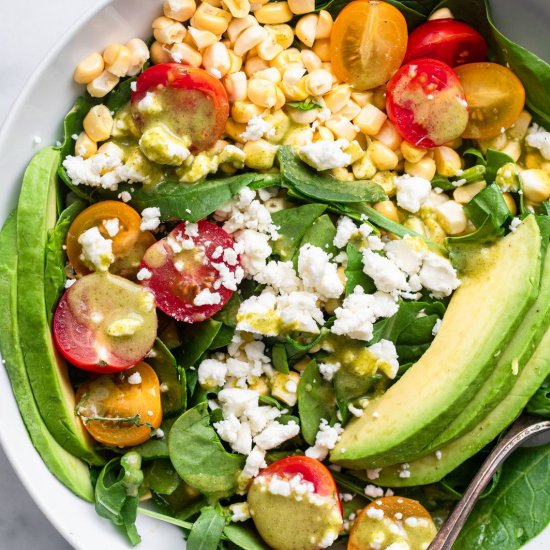 Fresh Corn Feta Salad