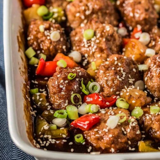 hawaiian chicken meatballs!