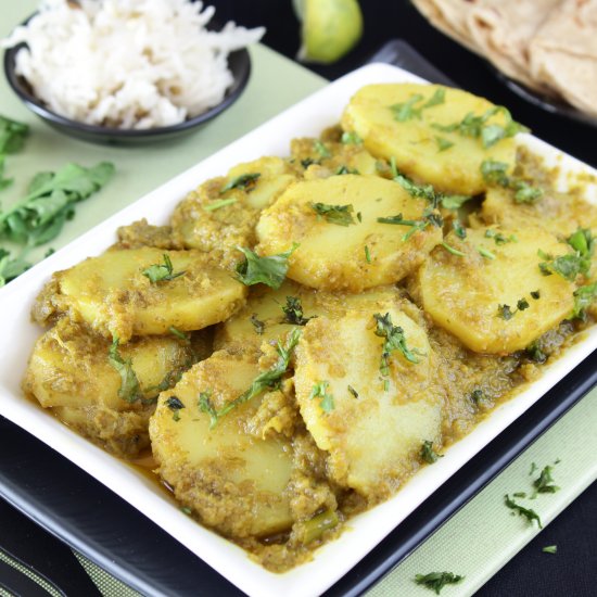 Potatoes in Green Coriander Masala