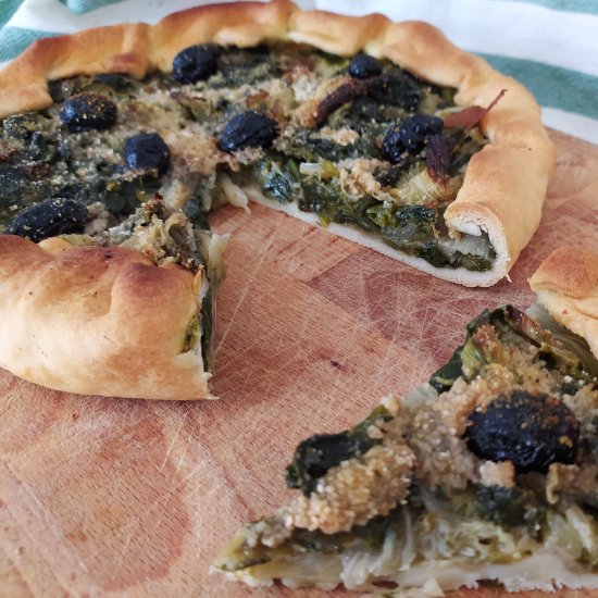 Escarole and Anchovies Savory Pie