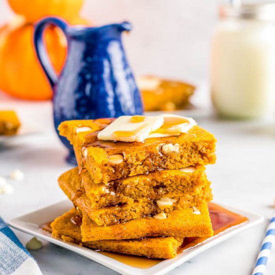 Pumpkin Sheet Pan Pancakes