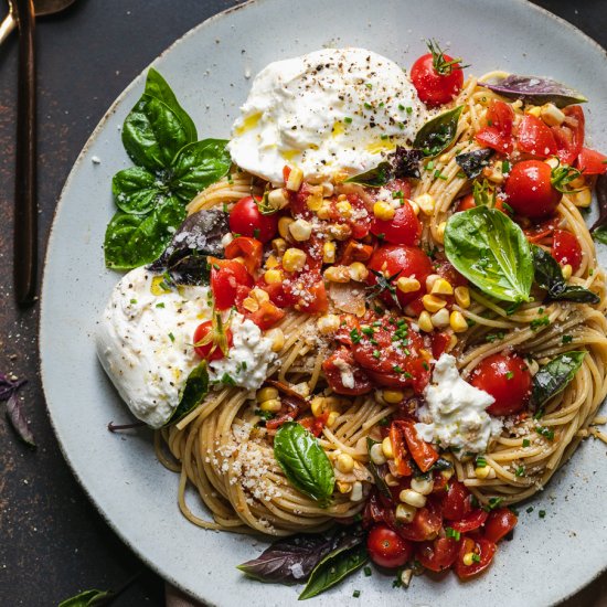 Bruschetta Pasta with Burrata