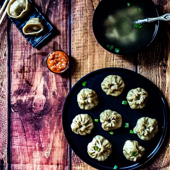 Chicken dumplings with soup