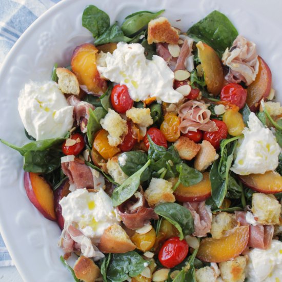 Summer Blistered Tomato Peach Salad