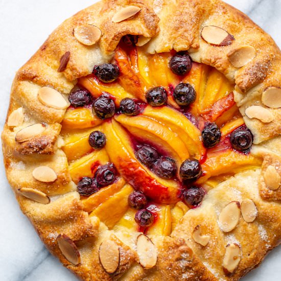 Peach Galette with Blueberries