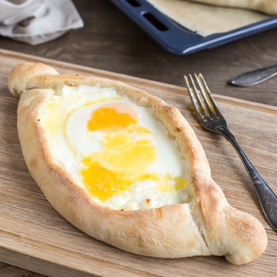 Sourdough khachapuri adjaruli