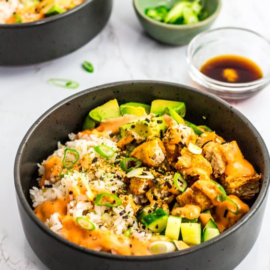 Vegan Fish Sticks Sushi Bowl