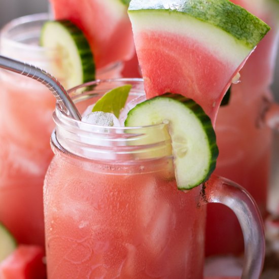 Watermelon Cucumber Basil Lemonade