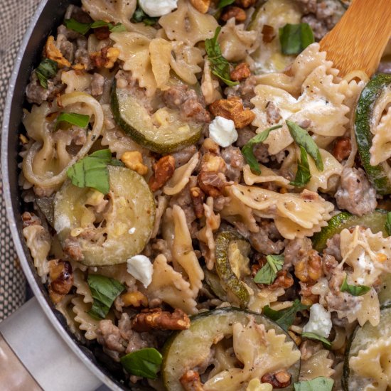 Creamy Pasta with Sausage, Zucchini