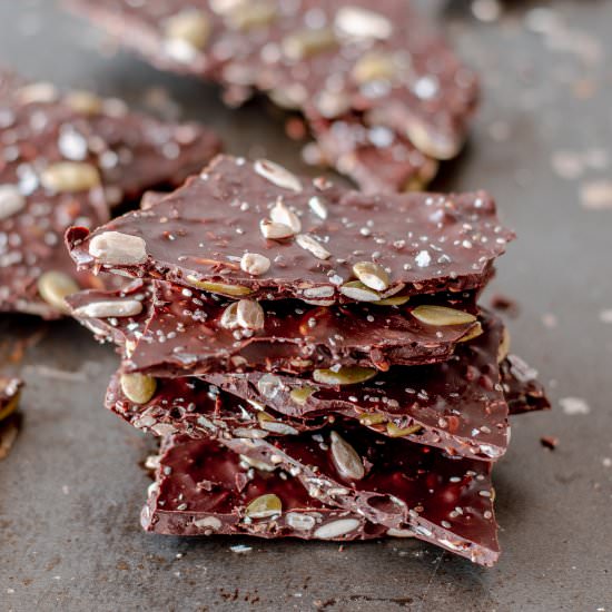 Super Seed Dark Chocolate Bark