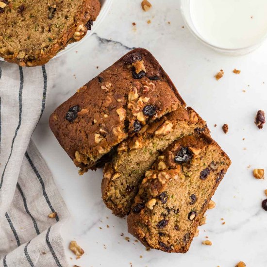 Zucchini Bread with Dried Cherries