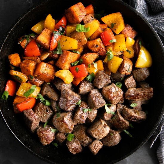 Steak and Sweet Potato Skillet