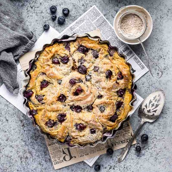 BLUEBERRY RUFFLED MILK PIE