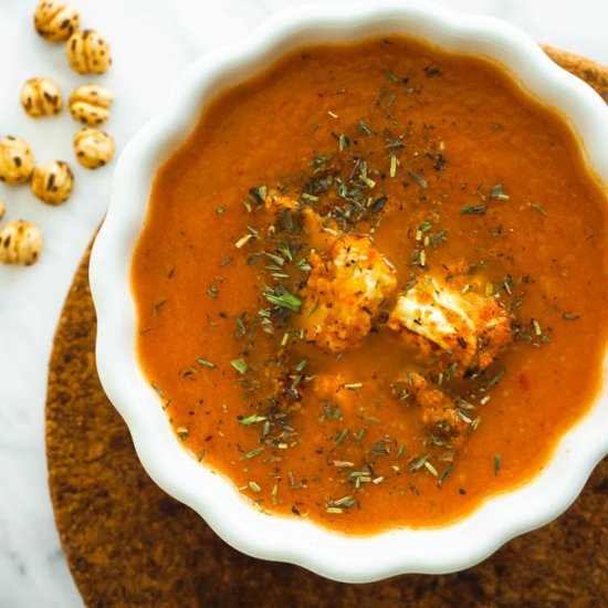 Mediterranean Roasted Tomato Soup