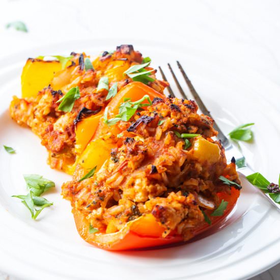 Healthy Chicken Stuffed Peppers