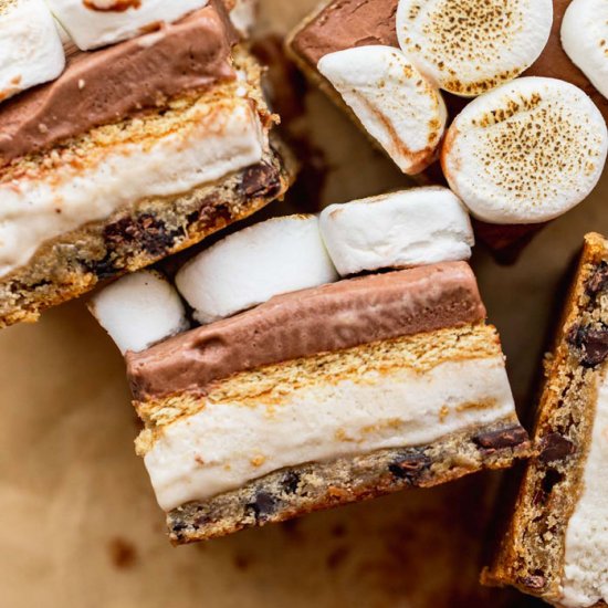 Frozen S’more Cookie Bars