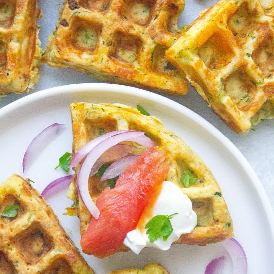 Zucchini Cheddar Waffles