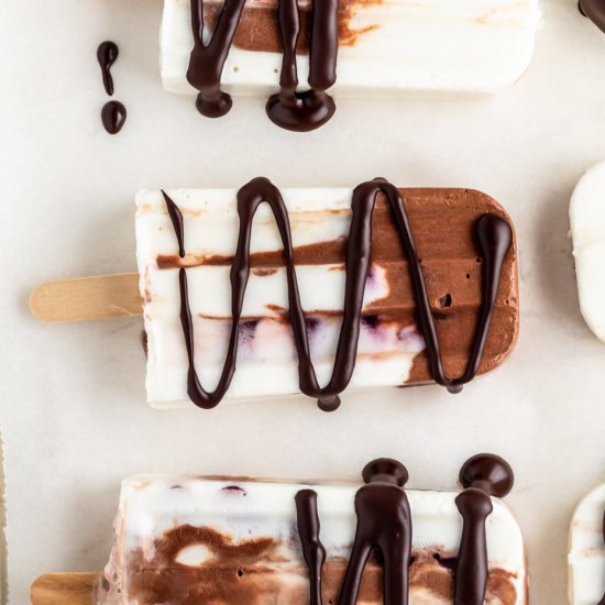 Chocolate Cherry Popsicles