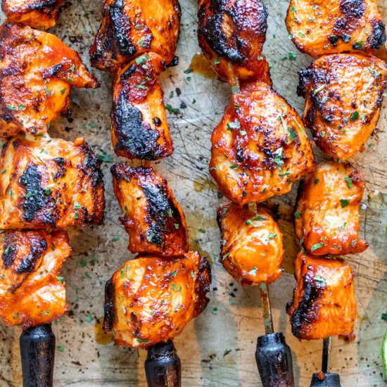 Chipotle Honey Chicken Kabobs