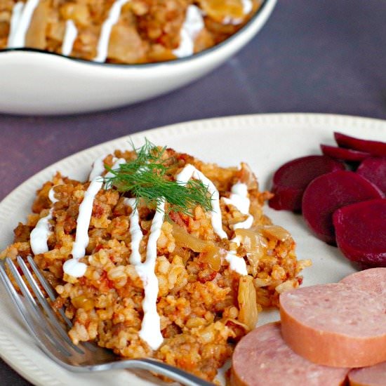 Lazy Slow Cooker Cabbage Rolls