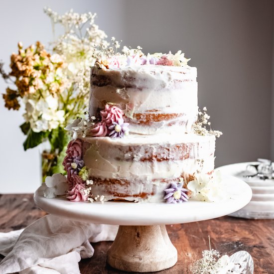 Homemade 2 Tier Vegan Wedding Cake