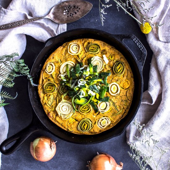 Vegan Leek & Onion Frittata