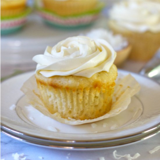 Rum Coconut Cupcakes