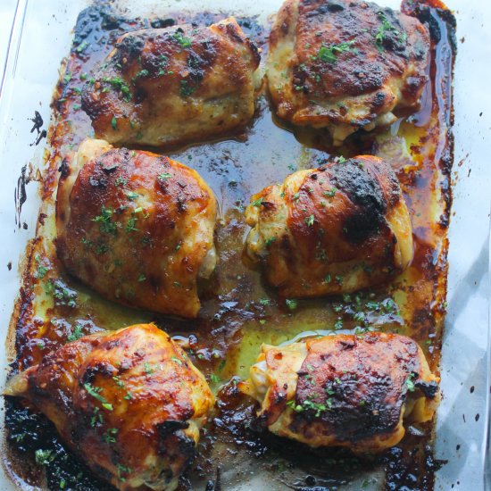 Oven Honey-Dijon Chicken Thighs