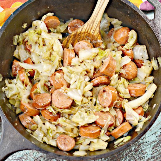 Fried Cabbage and Sausage