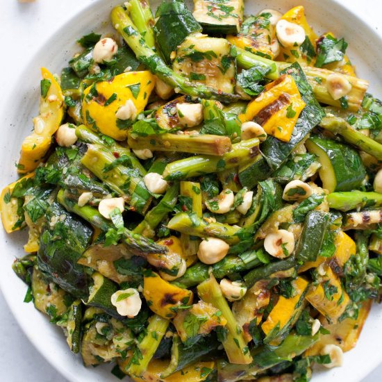 Grilled Zucchini & Asparagus Salad