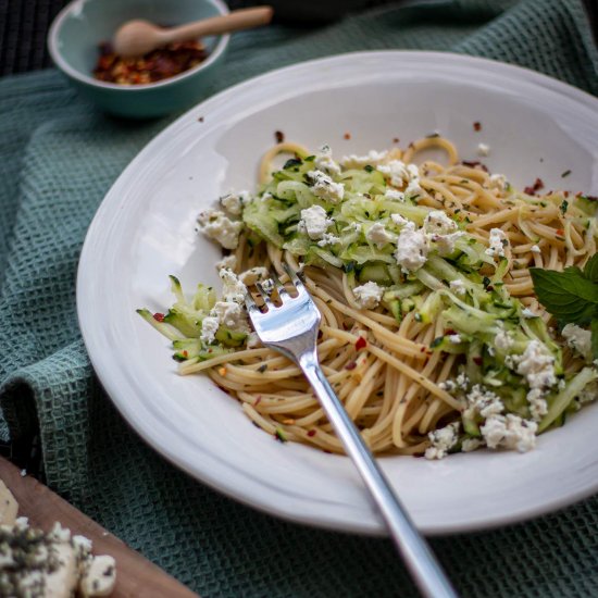 Zucchini mint pasta à la Donna Hay