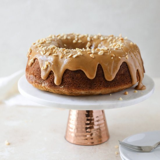 Sorghum Banana Cake with PB Glaze