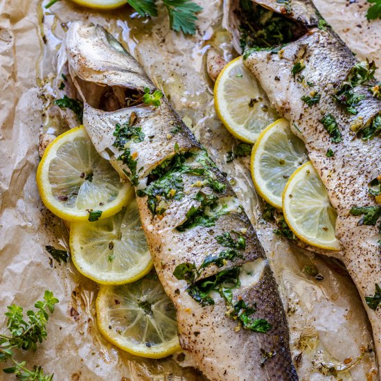 oven baked sea bass