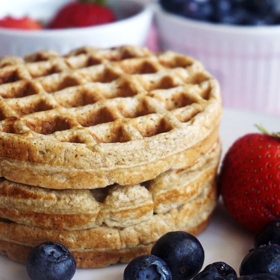 Banana Oatmeal Waffles