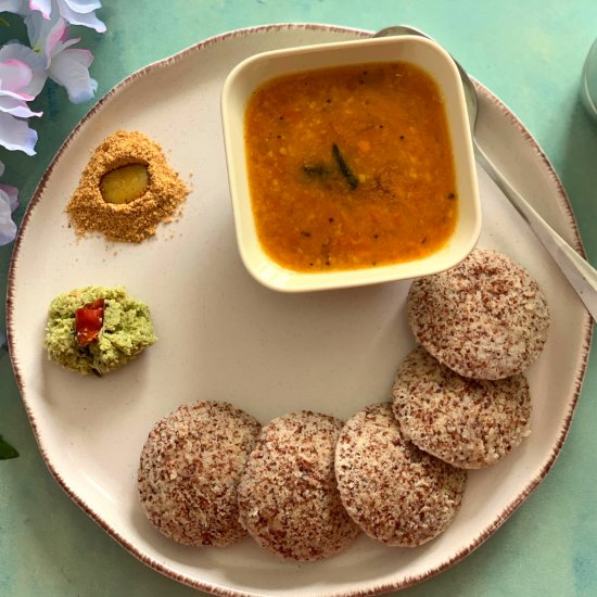 Ragi Idli using whole Ragi seeds