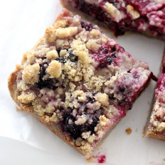 GF/V Blackberry Crumb Bars