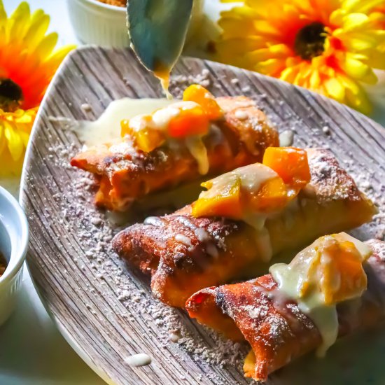 Mango Cheesecake Chimichangas