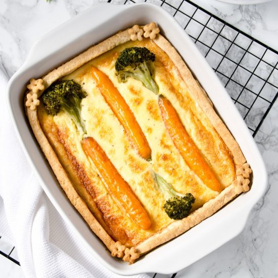 Quiche with Carrots and Broccoli