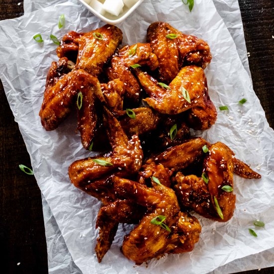 spicy baked korean chicken wings