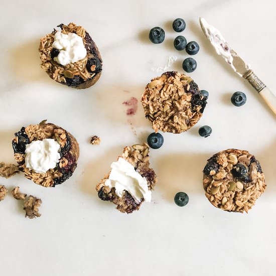 Blueberry Baked Oatmeal with Yogurt