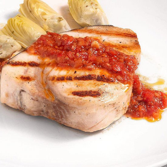 Swordfish With Koshari “Salsa”