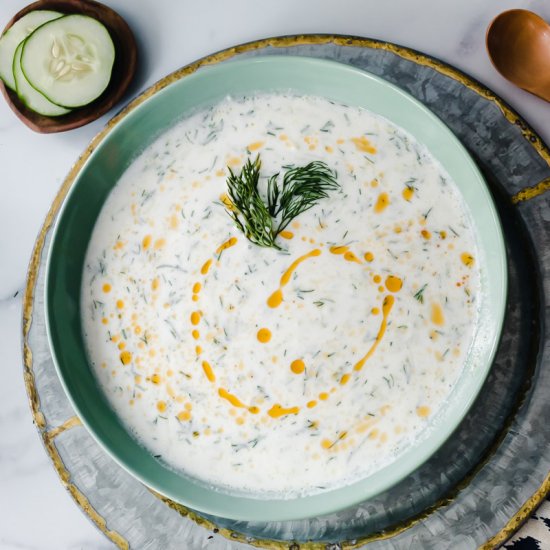 cold cucumber and yogurt soup