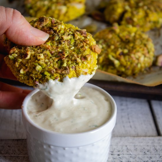 Pistachio Patties Garlic Dill Sauce