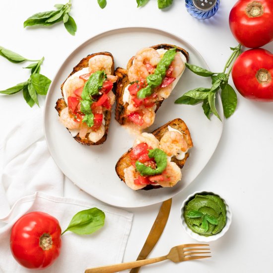 Bruschetta with Garlic Shrimp