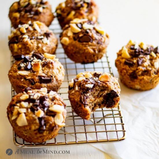 Chocolate Walnut Banana Muffins