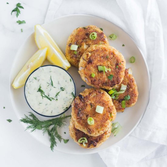 Keto Crab Cakes with Tartar Sauce